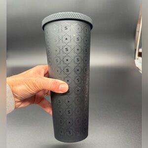 Starbucks Matte Charcoal Gray Logo Pattern Tumbler